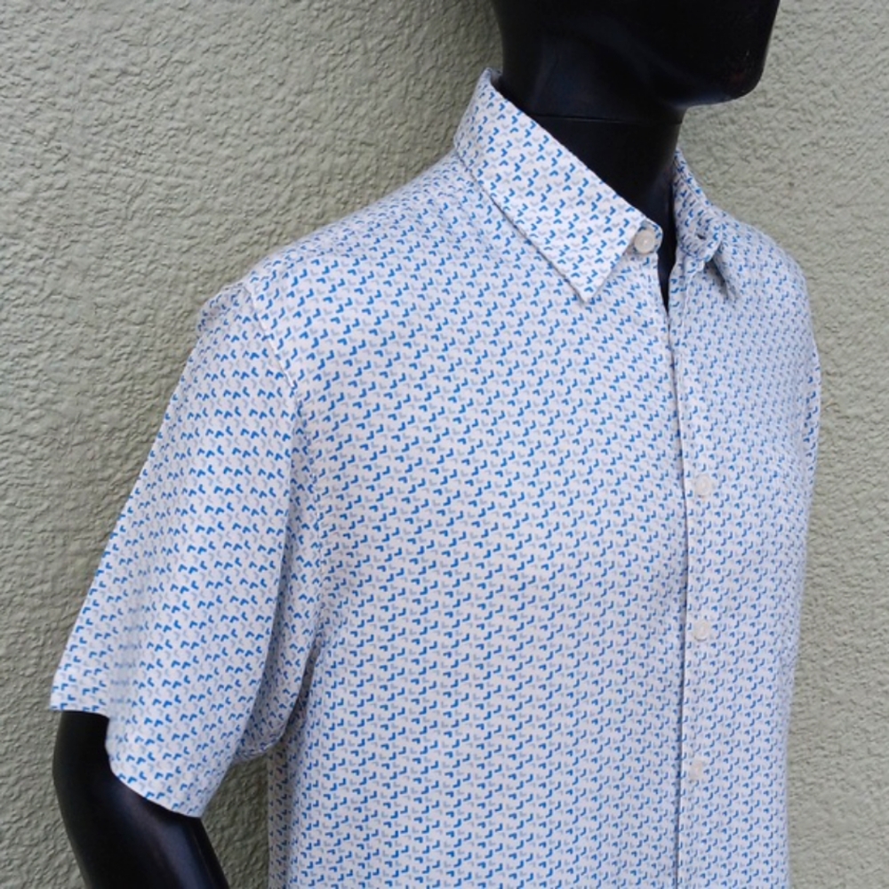 LINEA ROSSO SIGNATURE MEN'S SILK-RAYON BLEND LUX SS SHIRT